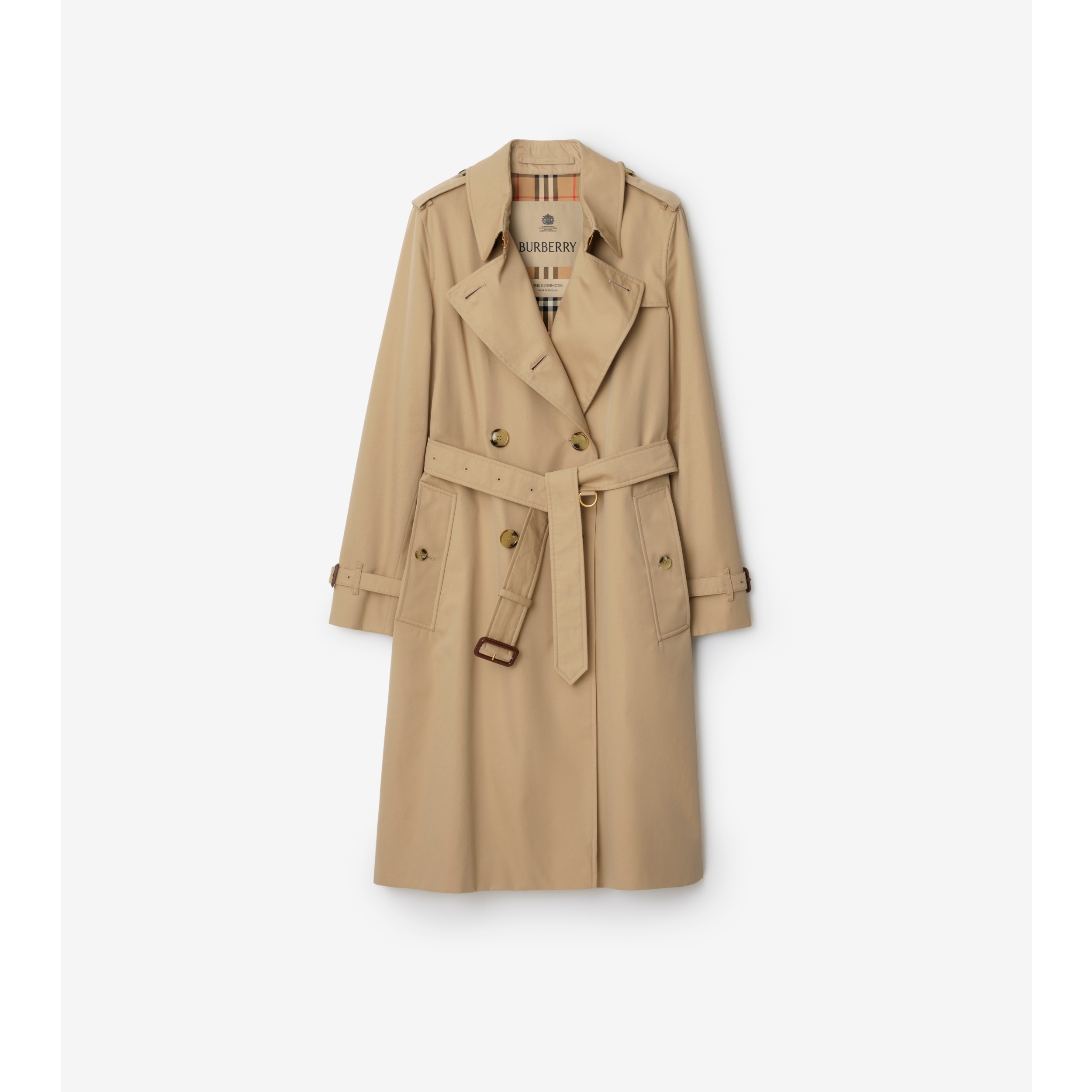 Long Kensington Heritage Trench Coat in Coal blue - Women, Cotton