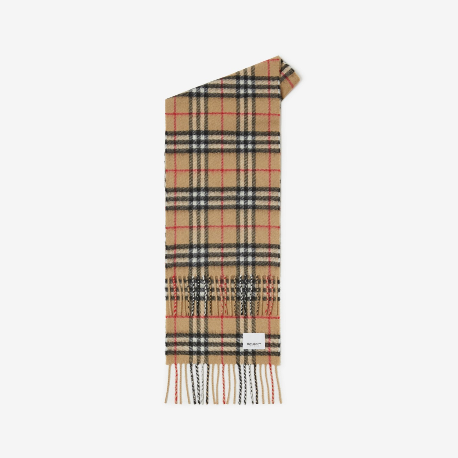 Check Cashmere Scarf in Archive Beige - Children | Burberry® Official
