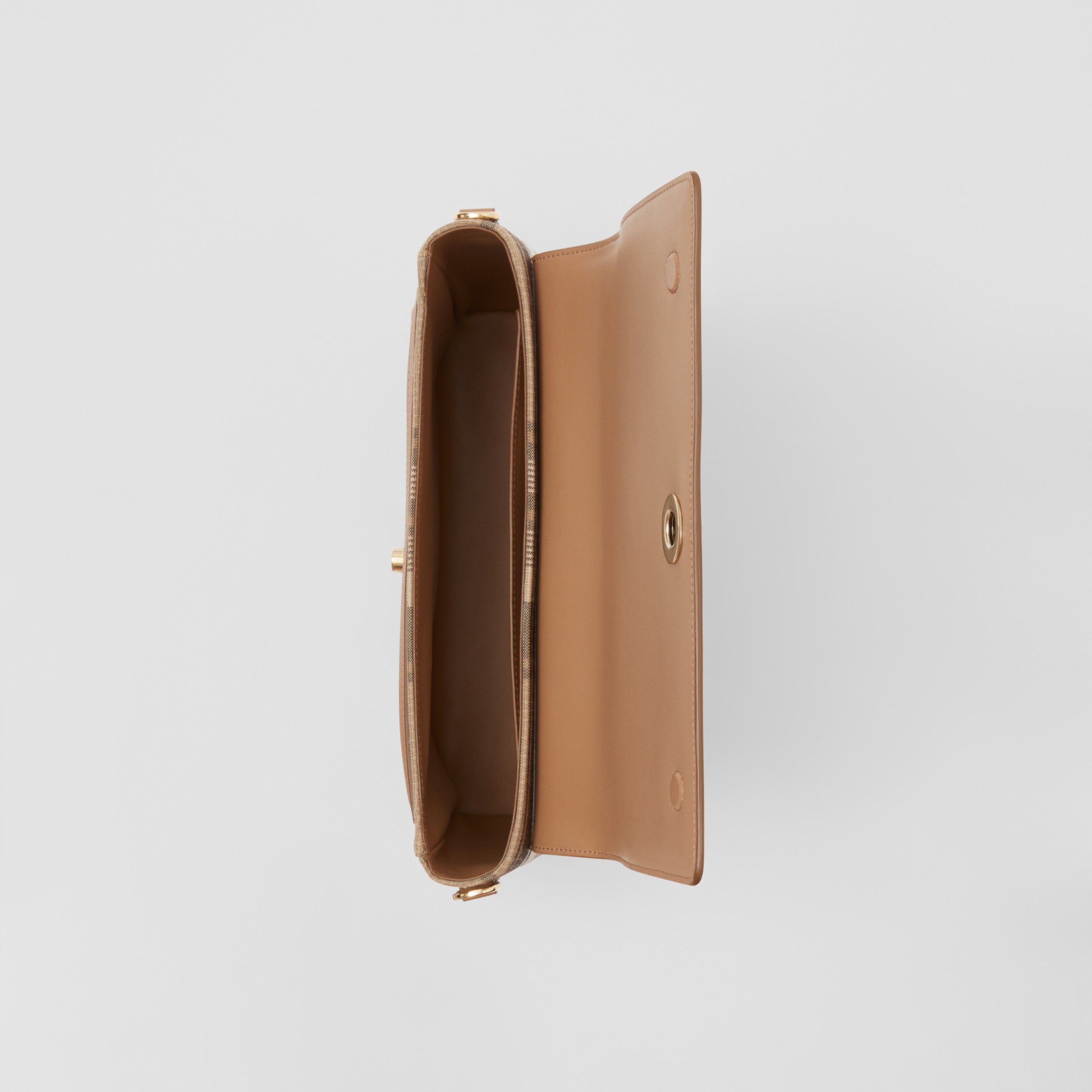 Tartan Wool Note Crossbody Bag in Light Fawn Women Burberry United States