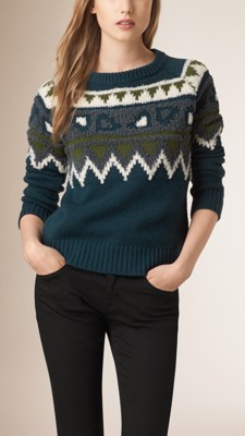 Deep bottle green Alpine Wool Cashmere Sweater - Image 1