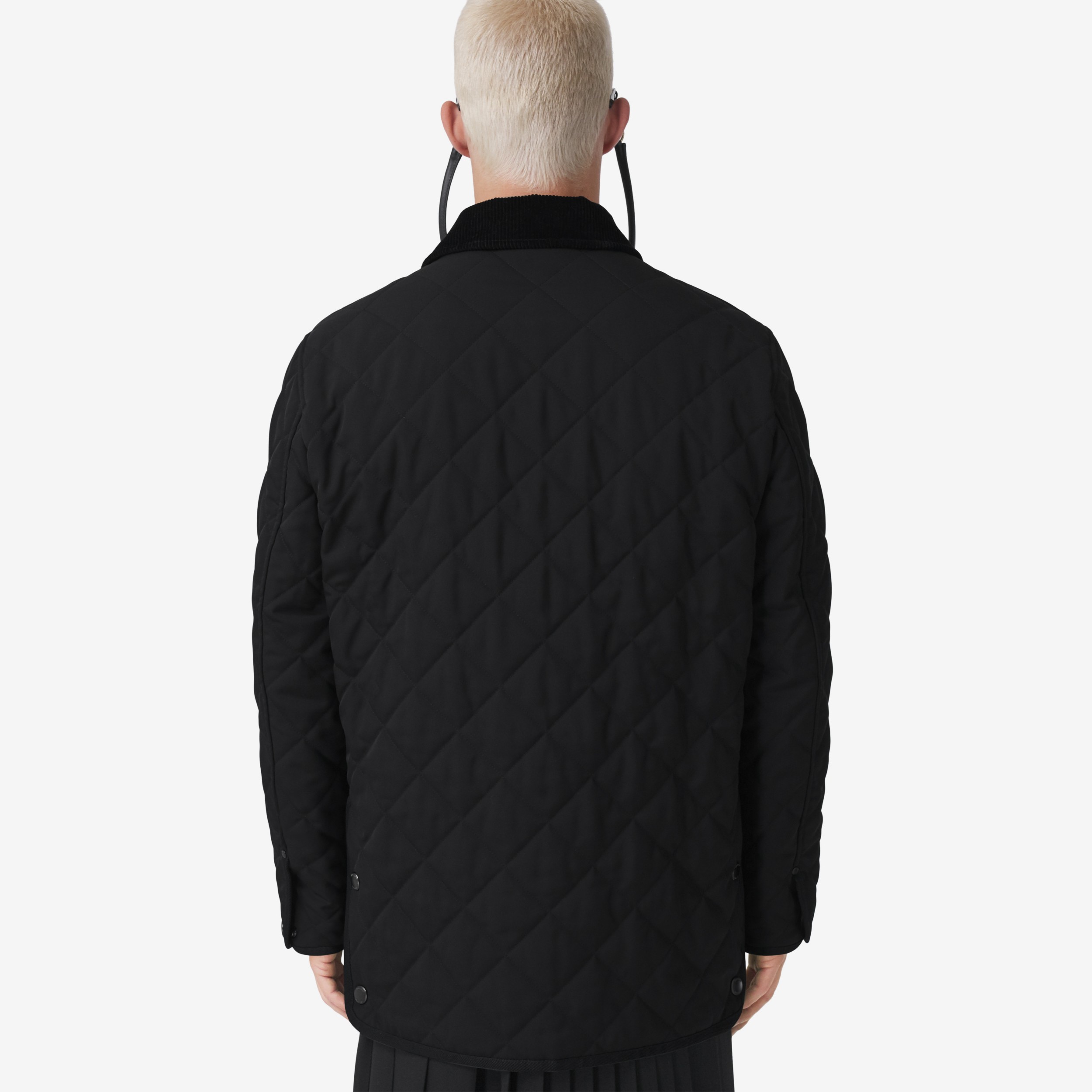 Corduroy Collar Diamond Quilted Barn Jacket in Black - Men | Burberry® Official - 3