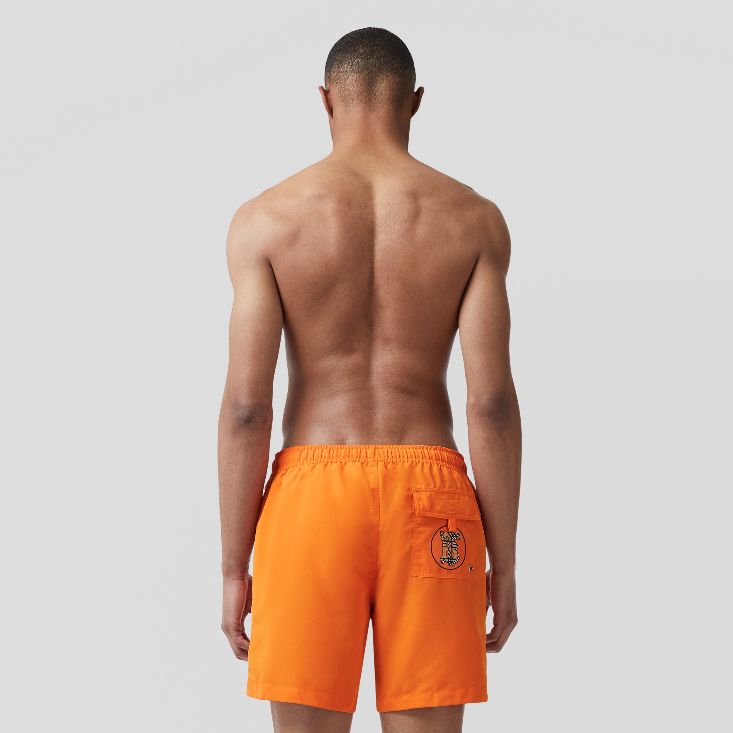 Monogram Motif Swim Shorts in Bright Orange - Men | Burberry® Official - 2