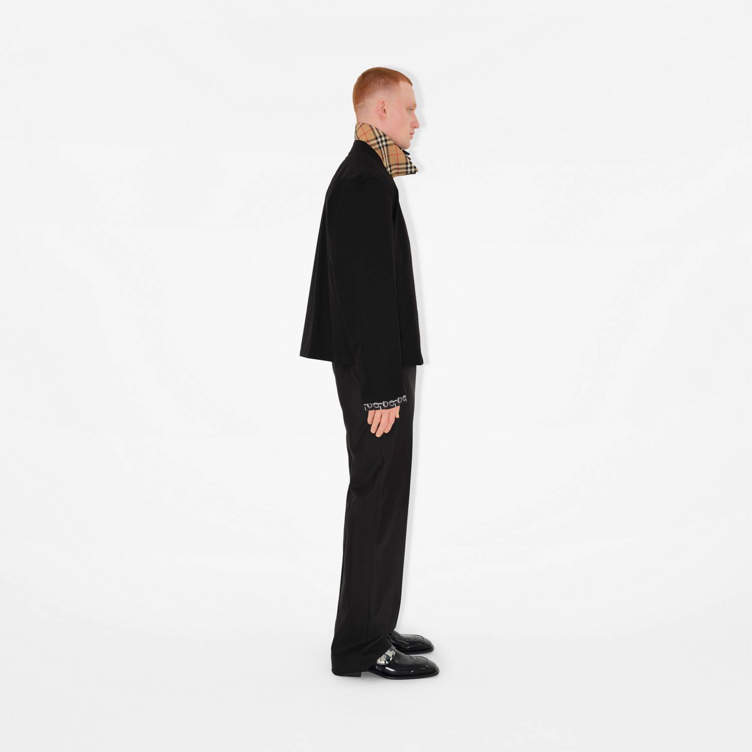 Gabardine Harrington Jacket in Black - Men, Cotton Gabardine Harrington Jacket in Black - Men, Cotton
