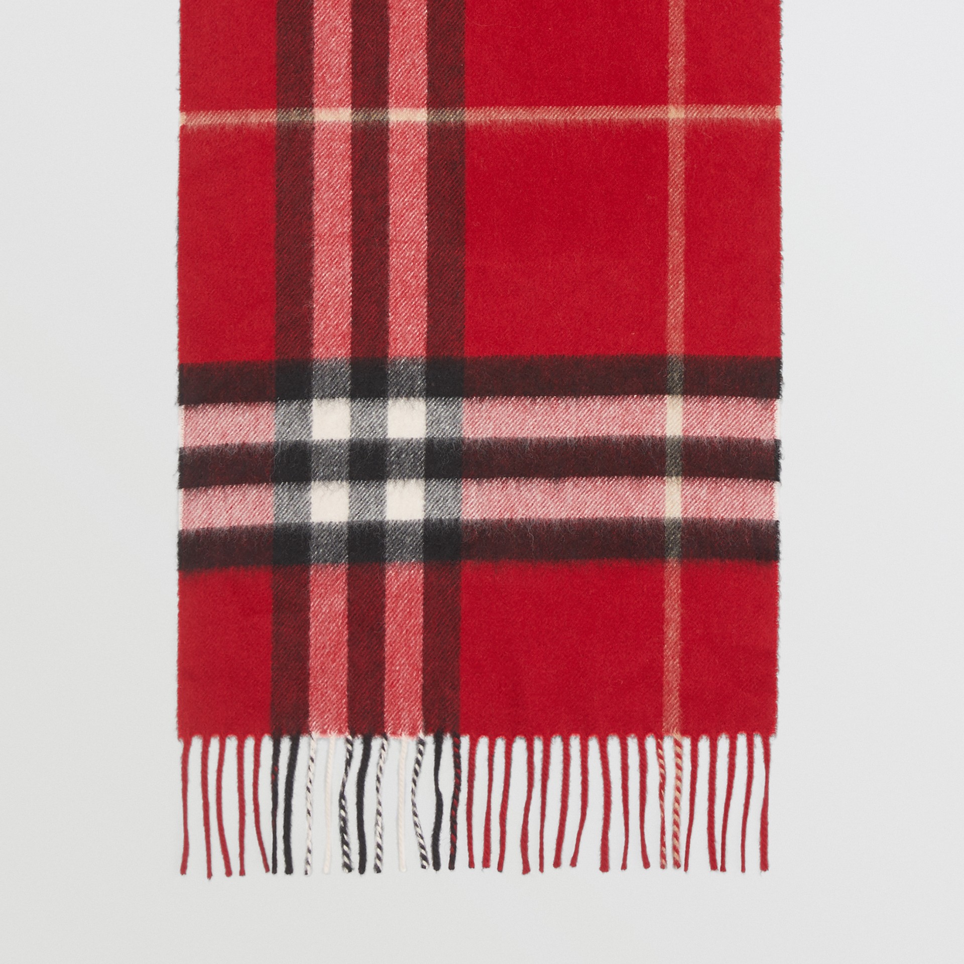 The Classic Check Cashmere Scarf in Parade Red Burberry United States