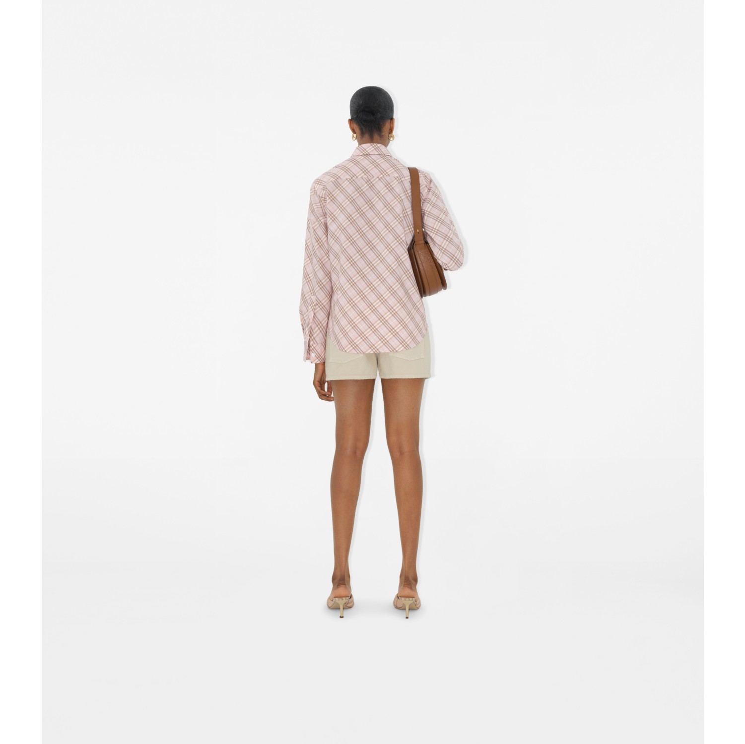 Denim Shorts in Oat - Women, Cotton | Burberry® Official