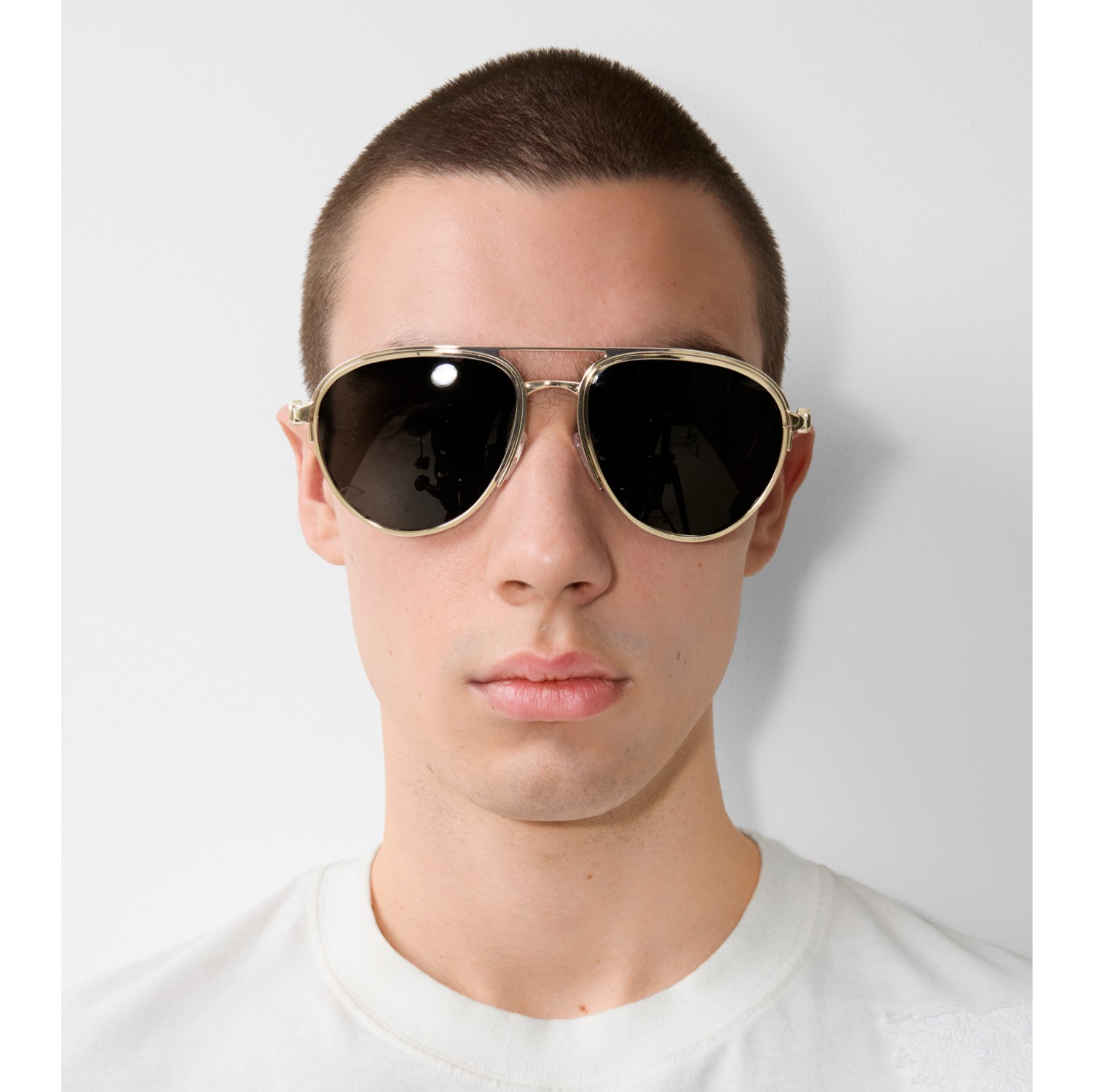 Shield Aviator Sunglasses in Gold Burberry Official