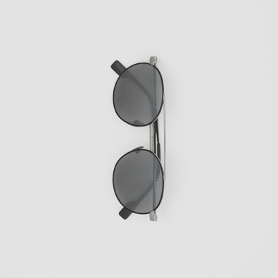 burberry trench collection round frame sunglasses