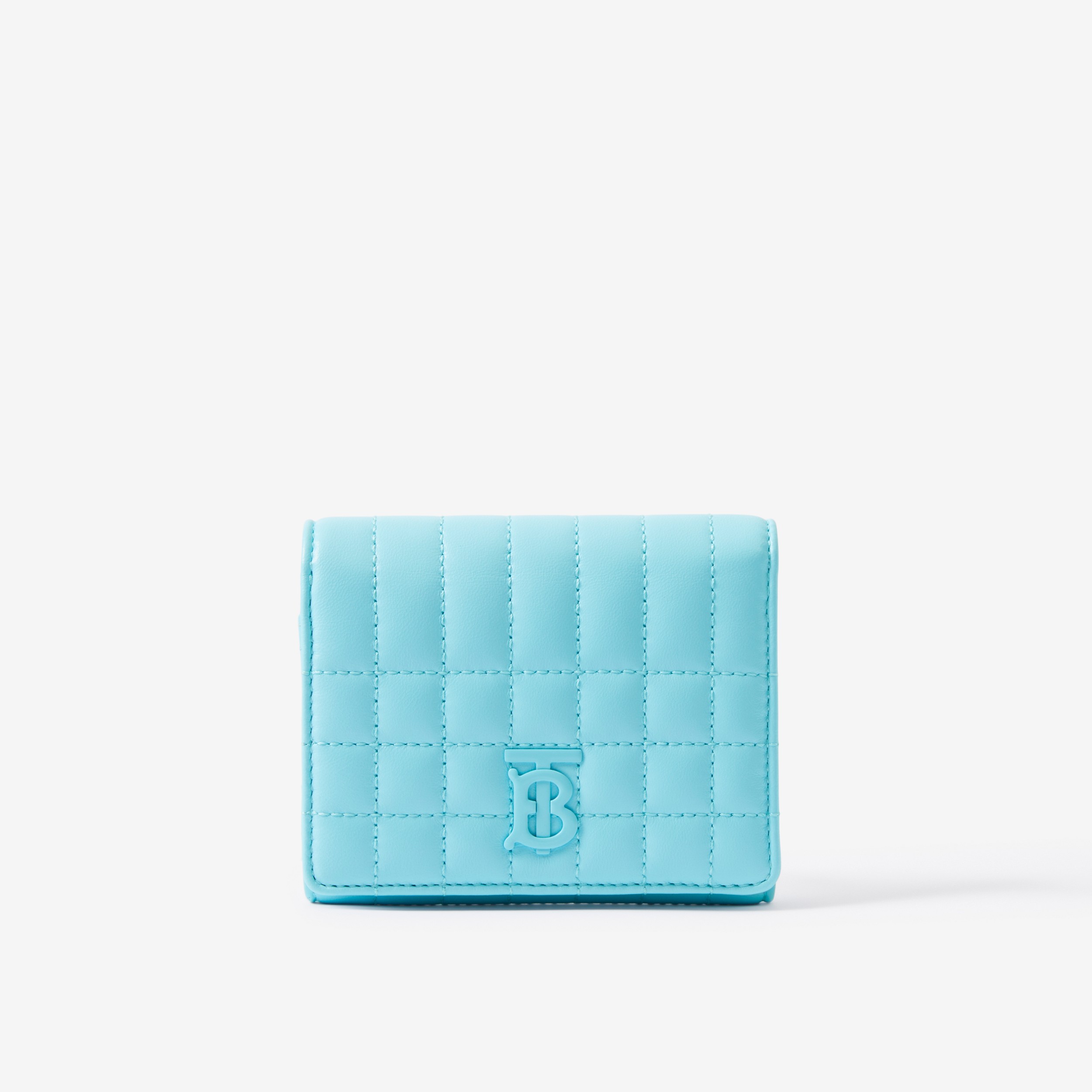 Leather Small Lola Folding Wallet in Cool Sky Blue - Women | Burberry® Official - 1