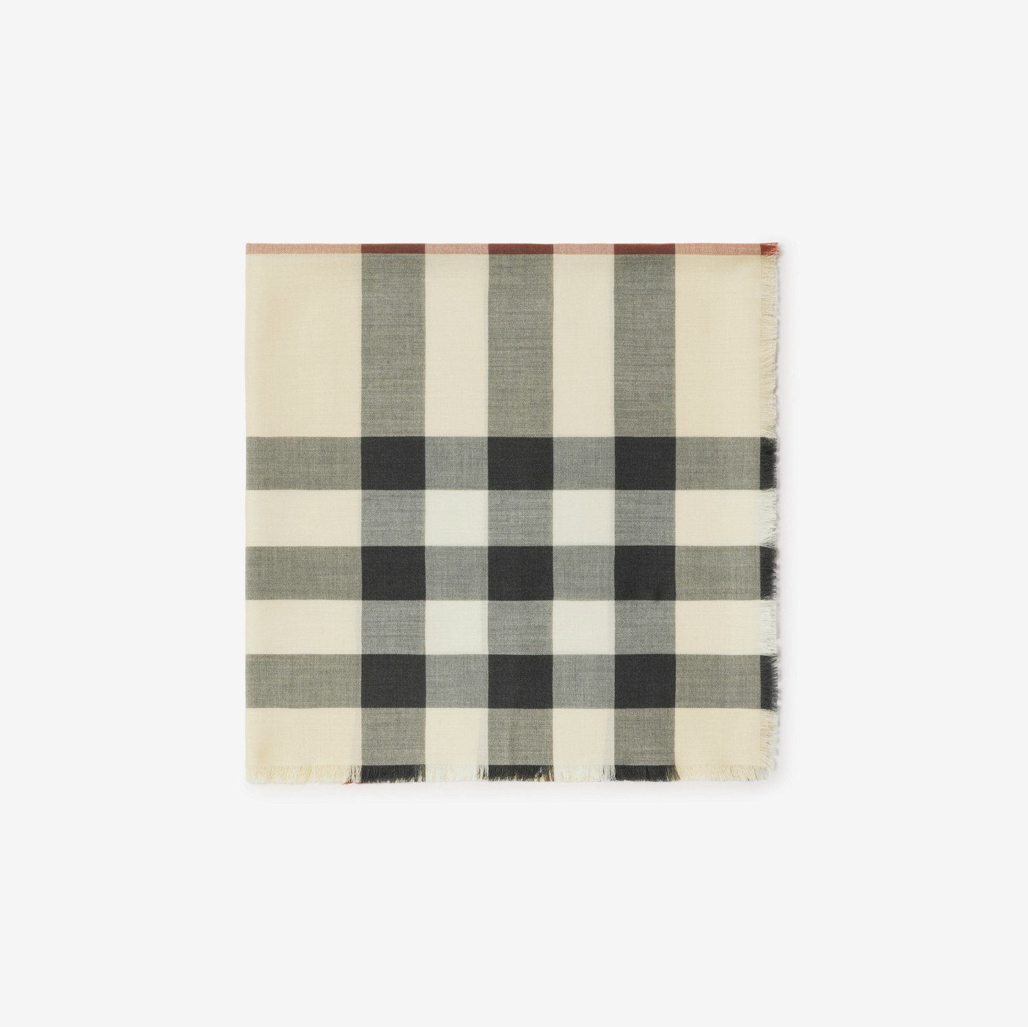 チェック カシミアシルクスカーフ (ストーン) | Burberry®公式サイト チェック カシミアシルクスカーフ (ストーン) | Burberry®公式サイト