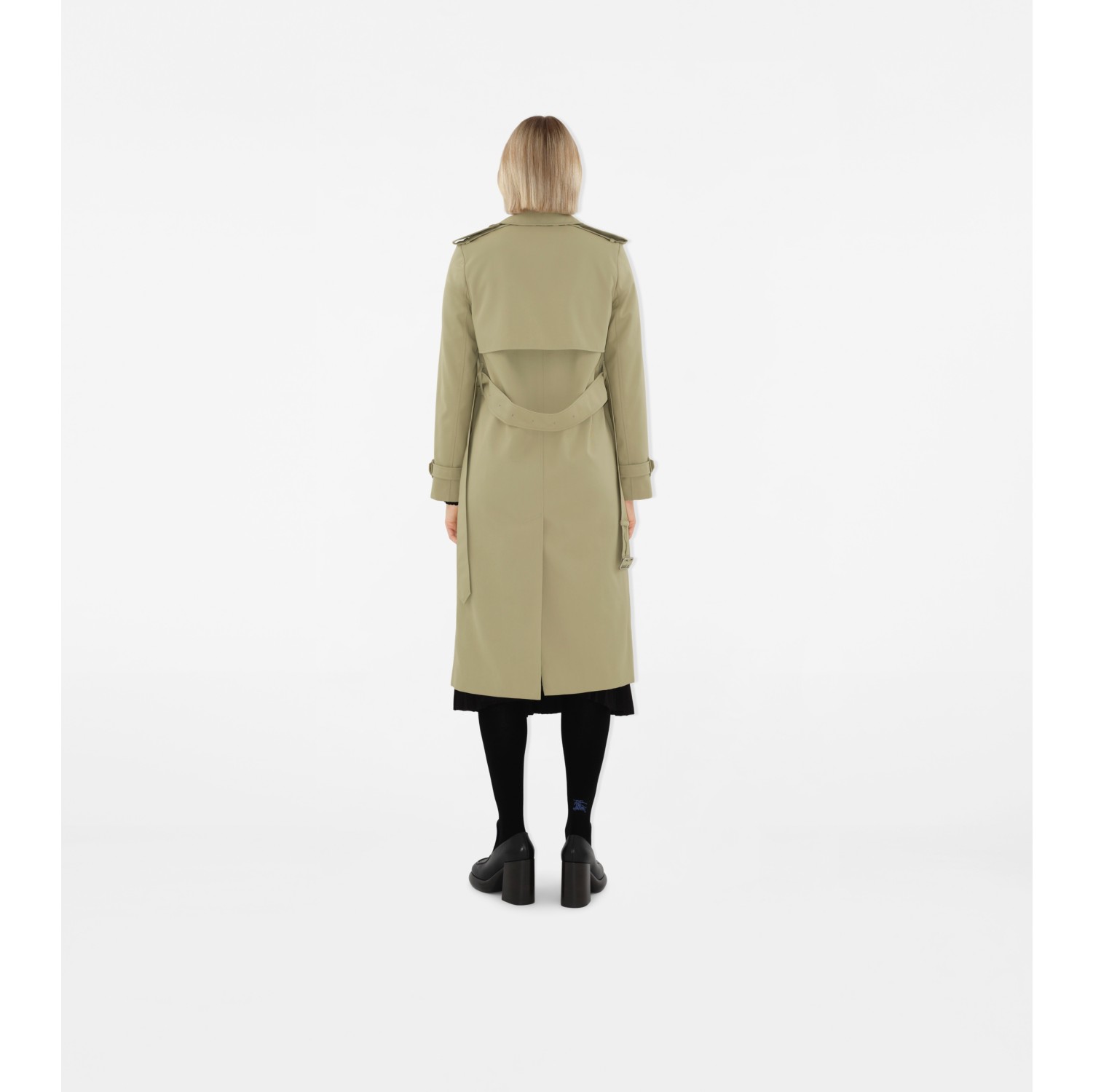 Long Cotton Blend Trench Coat