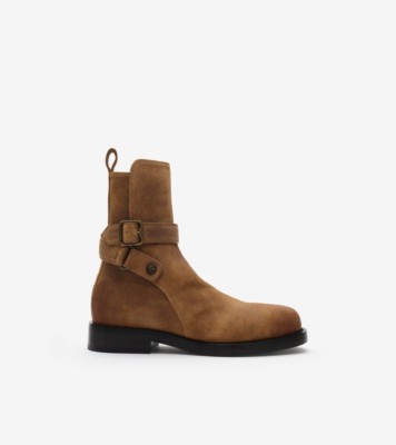 Waxed Suede Ledger Boots​​ in Boat brown - Women | Burberry® Official