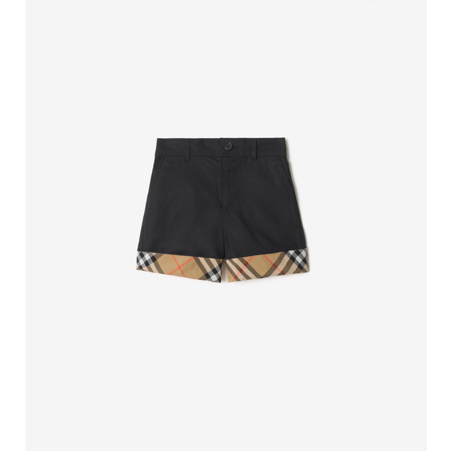 Baumwollshorts mit Check-Akzent