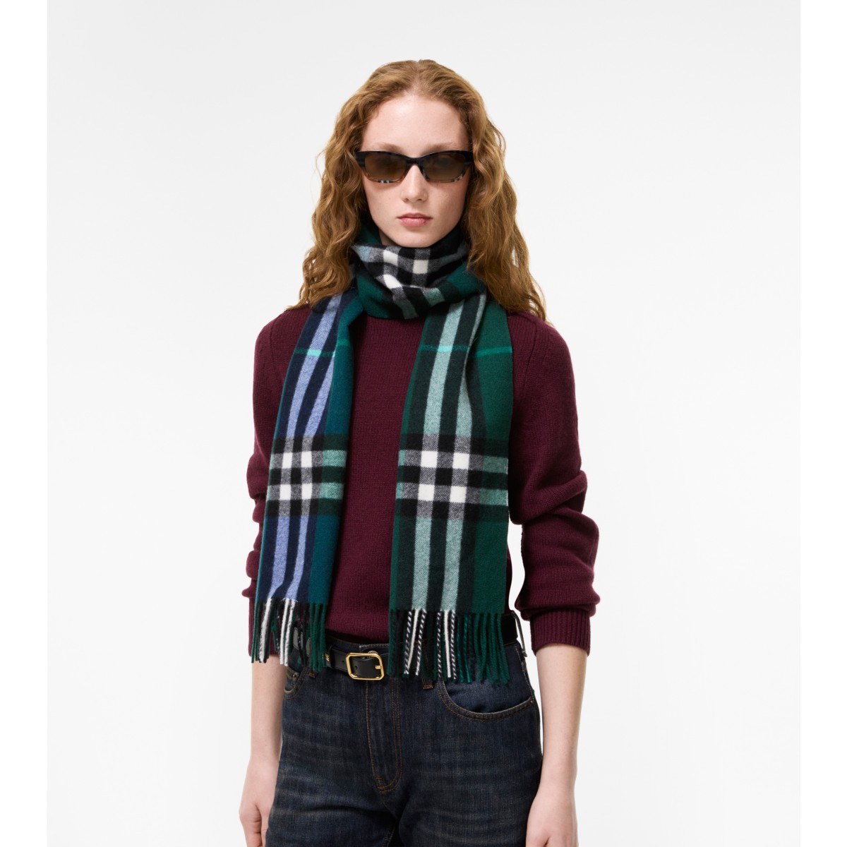  Check Gradient Cashmere Scarf