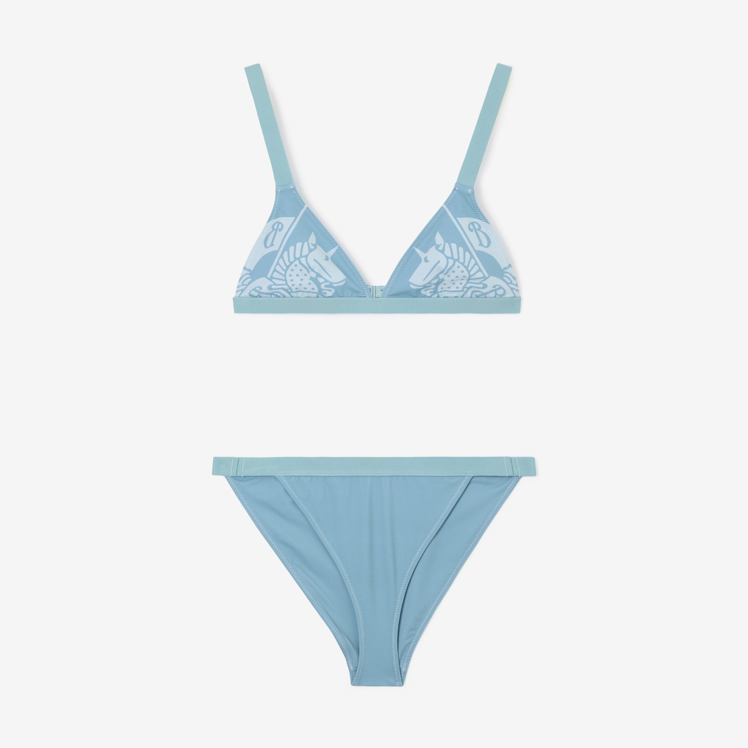 Bikini triangle en nylon stretch EKD (Bleu Denim Froid) - Femme | Site officiel Burberry® - 1