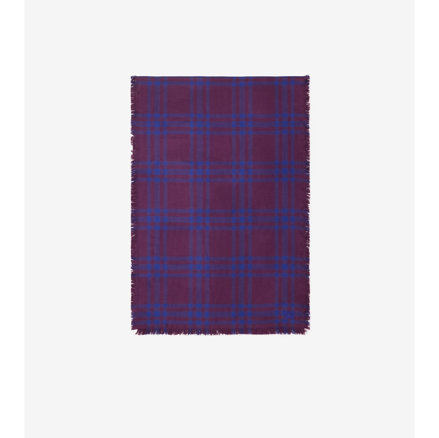 Reversible Check Wool Silk Scarf