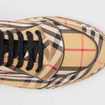 burberry vintage check cotton sneakers mens