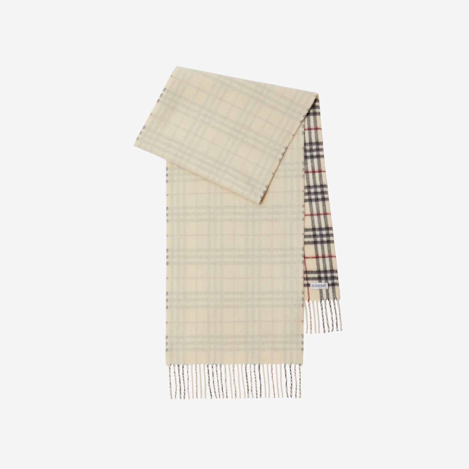 Check Cashmere Reversible Scarf in Stone | Burberry® Official