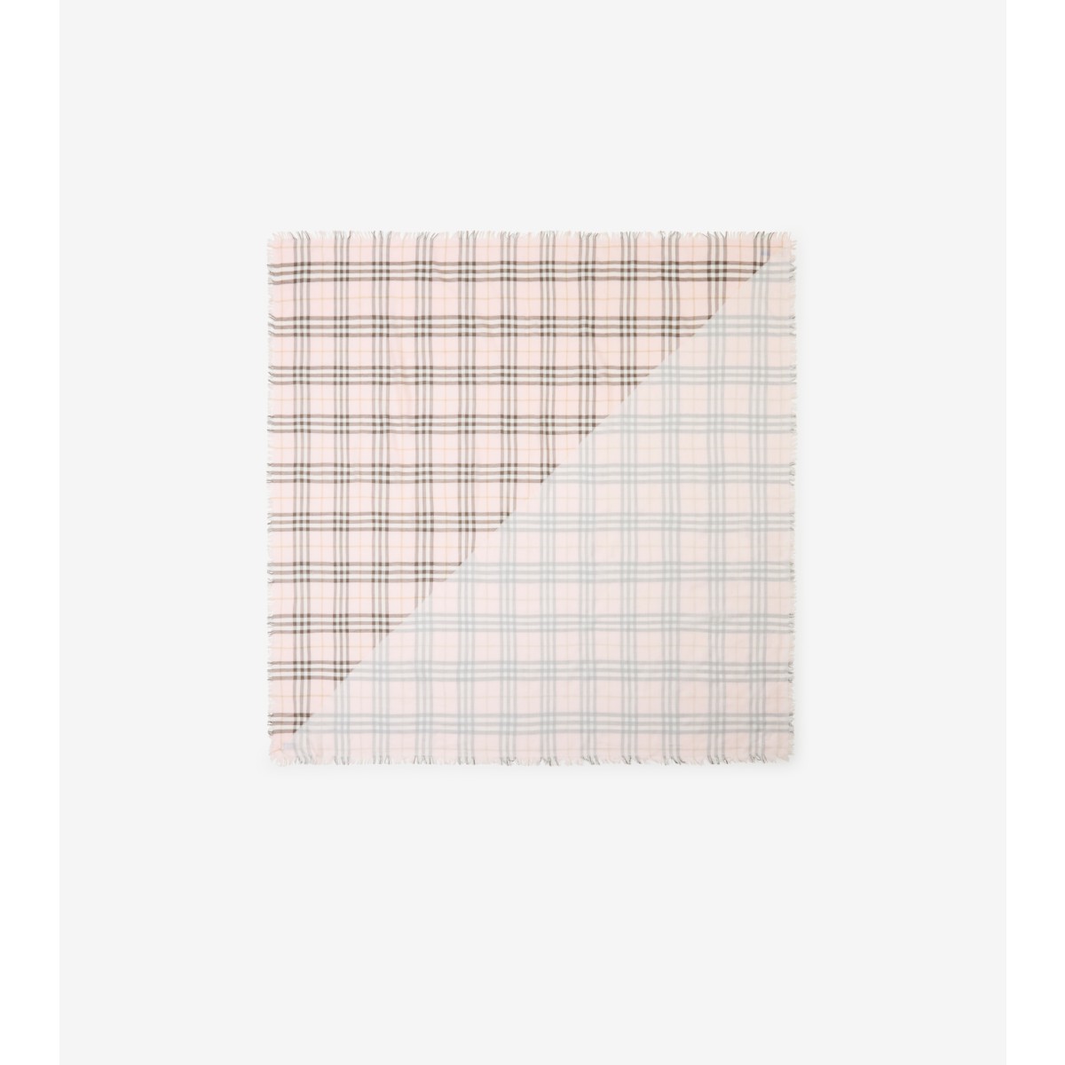  Check Wool Silk Scarf