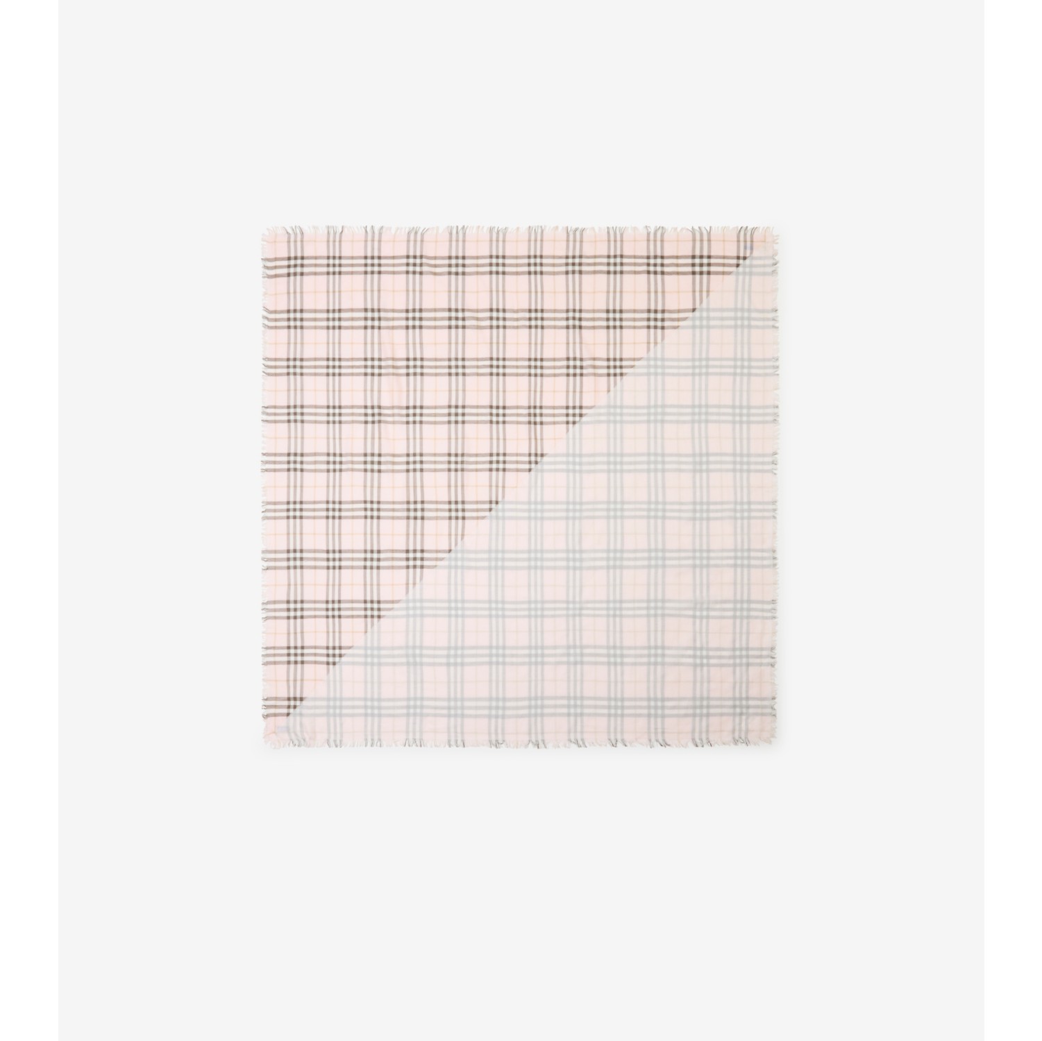 Check Wool Silk Scarf