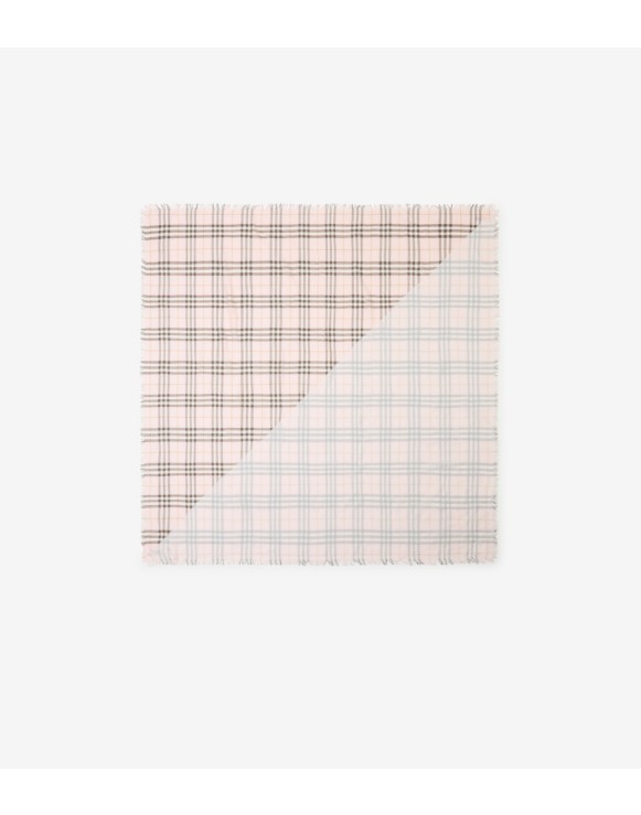 Check Wool Silk Scarf