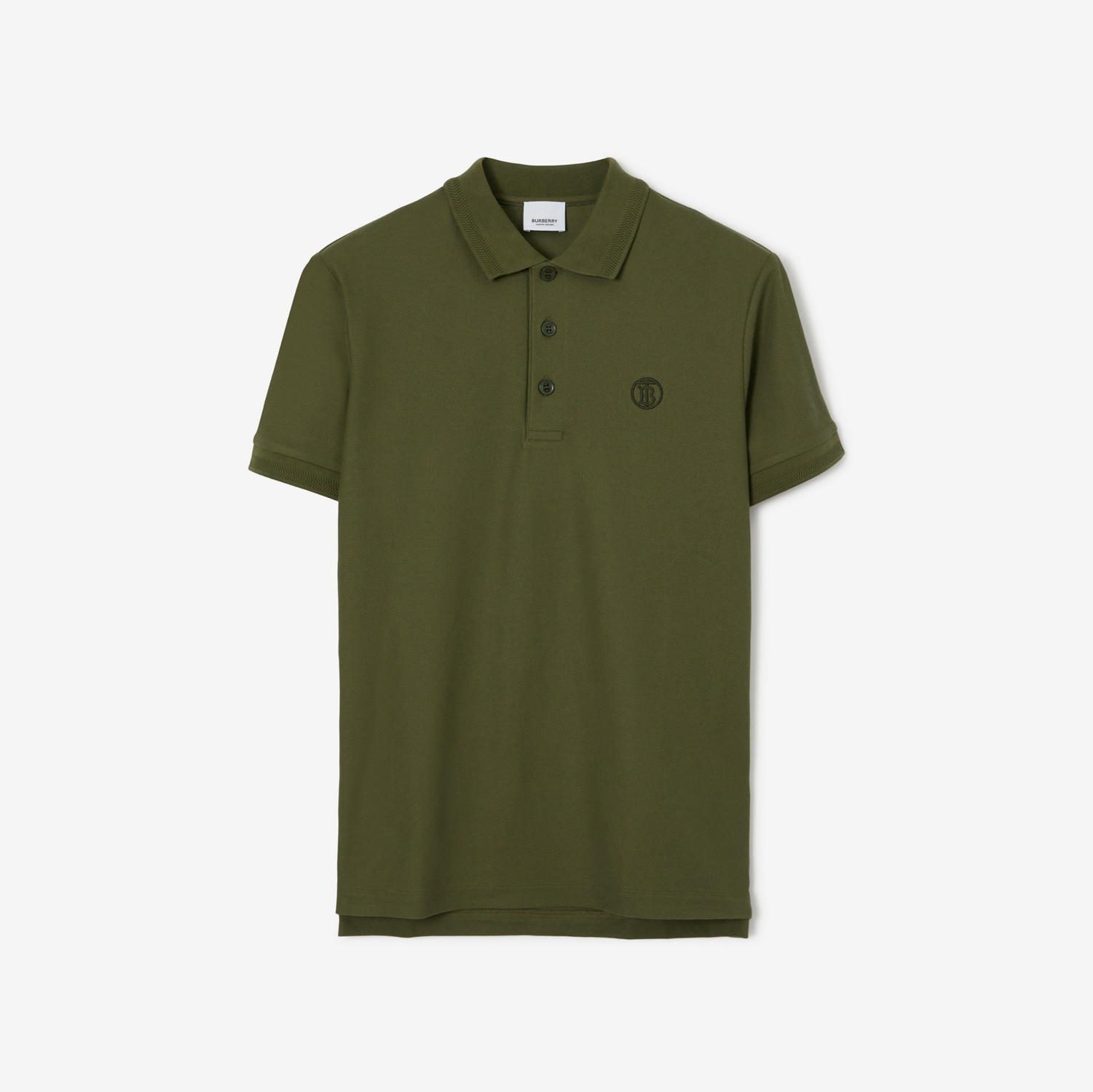 Monogram Polo Shirt in Olive - Men | Burberry® Official