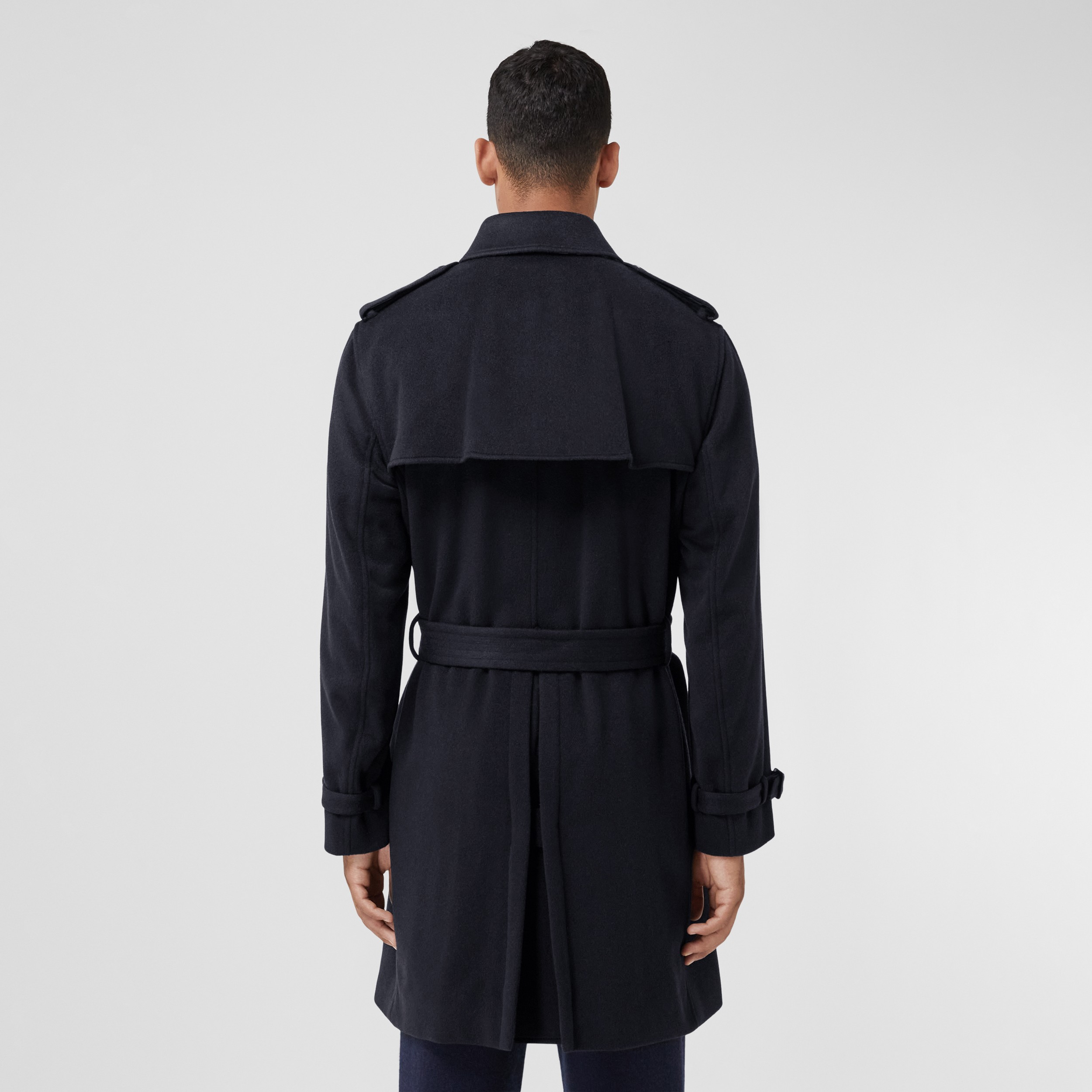 Cashmere Trench Coat in Navy - Men | Burberry® Official - 3