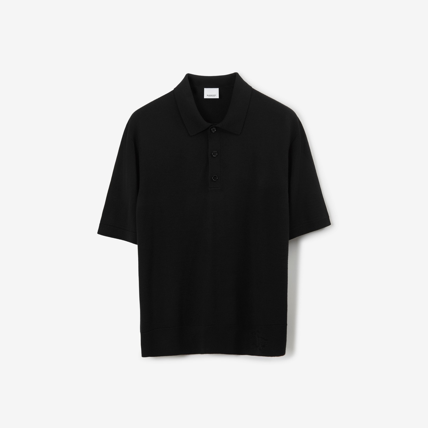 EKD Wool Silk Blend Polo Shirt in Black - Men | Burberry® Official