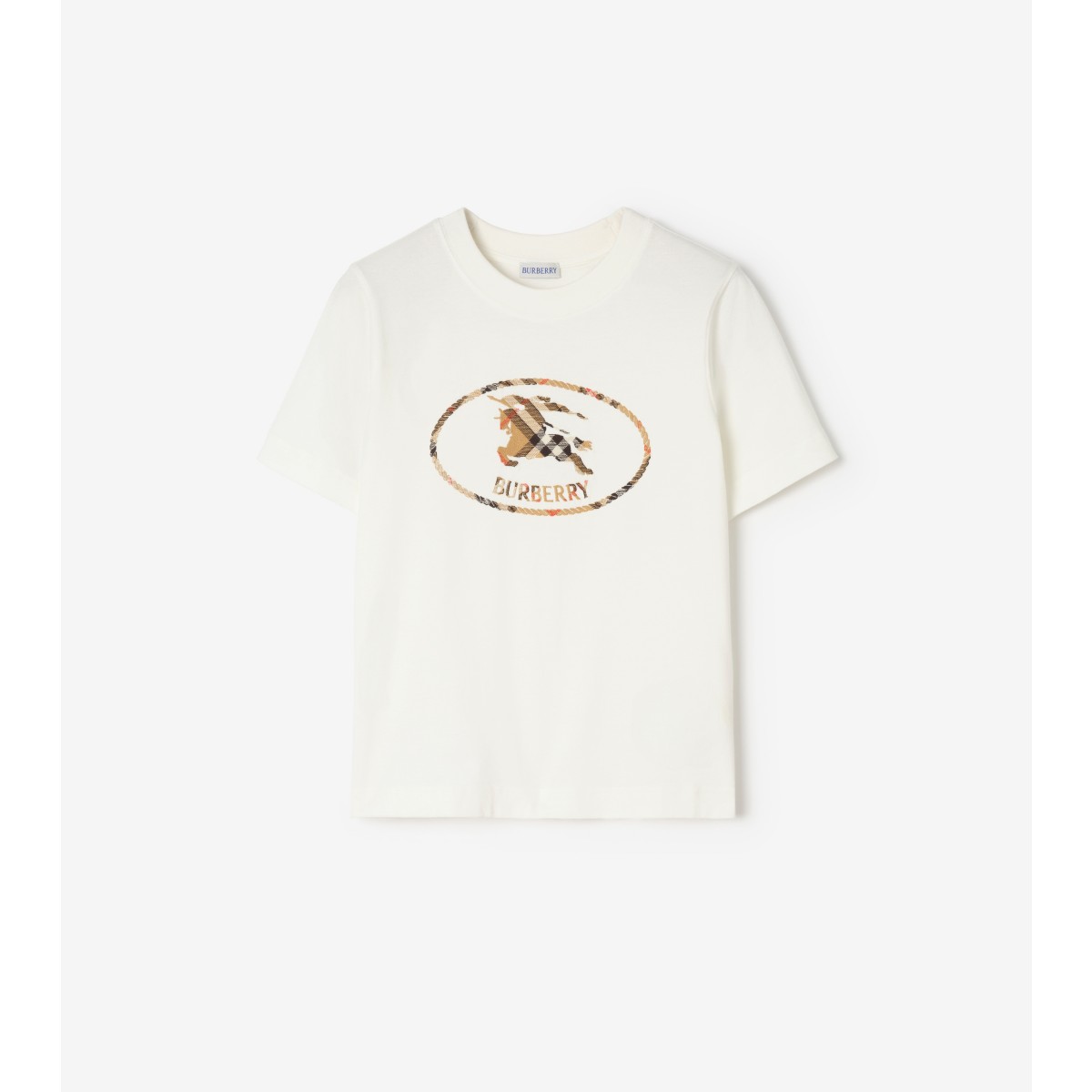  Check Knight Stamp Cotton T-shirt