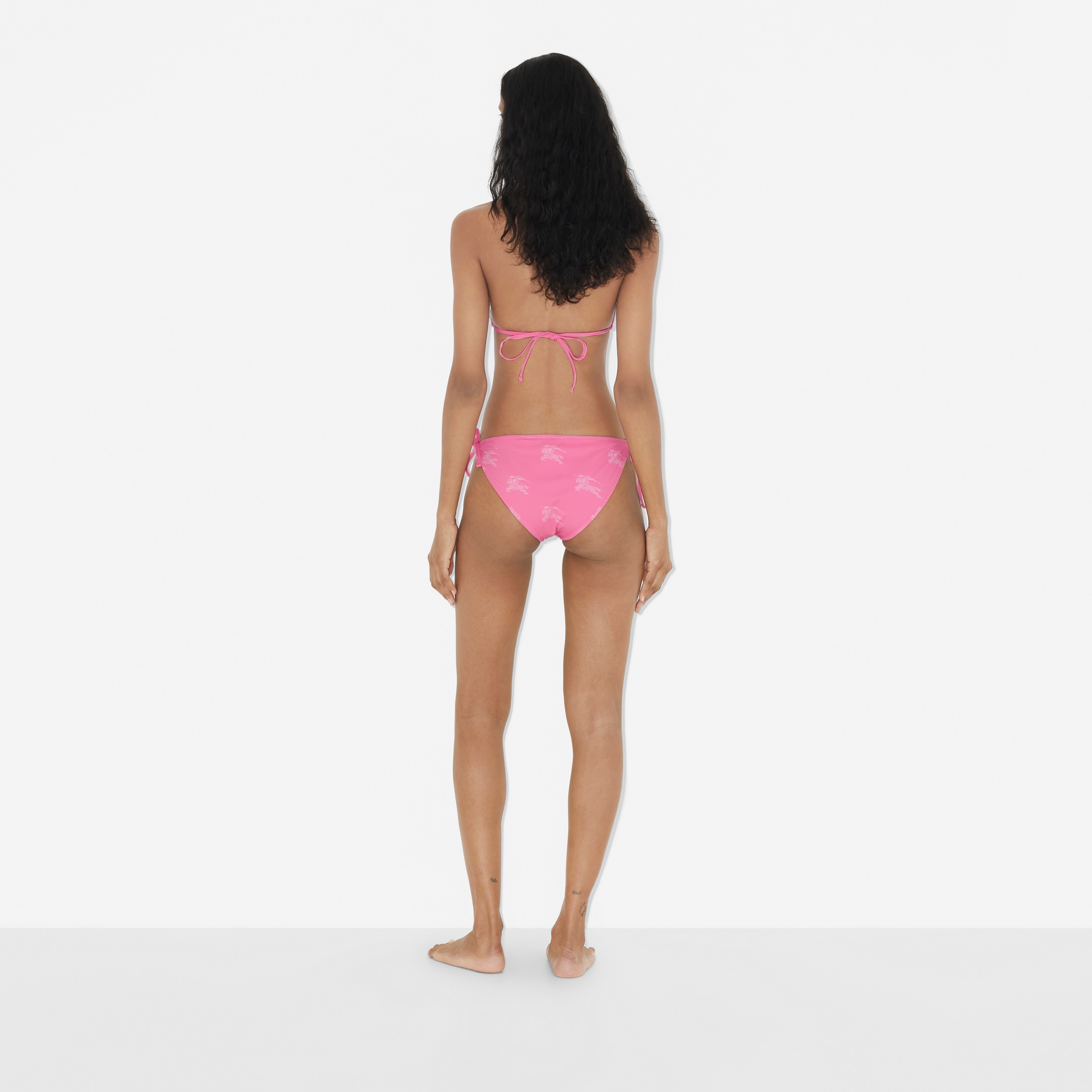 EKD Stretch Nylon Triangle Bikini in Bubblegum - Women | Burberry® Official - 4