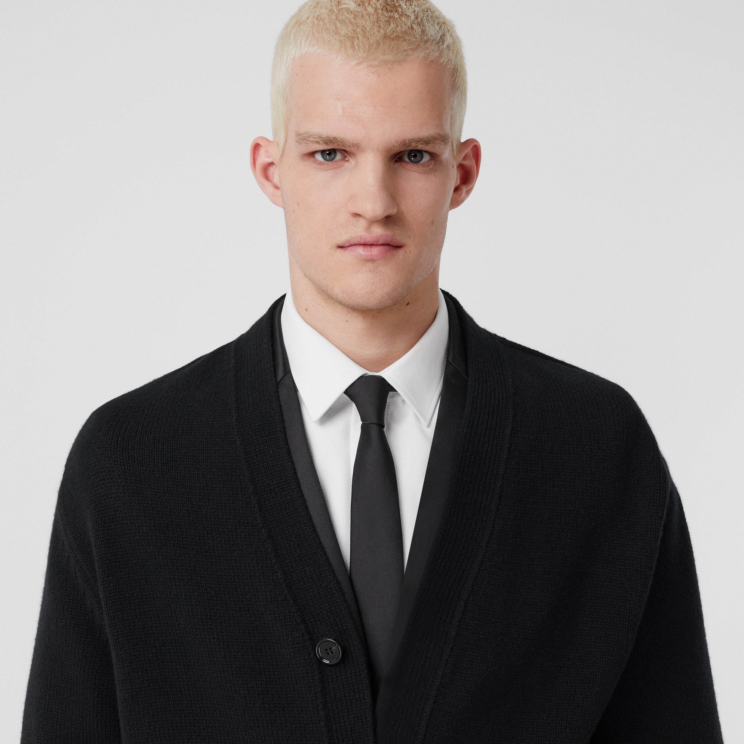 Contrast Nylon Panel Wool Cashmere Cardigan in Black - Men | Burberry® Official - 2