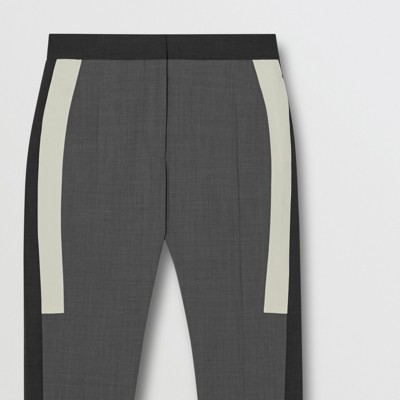 Contrast Stripe Stretch Wool Tailored 