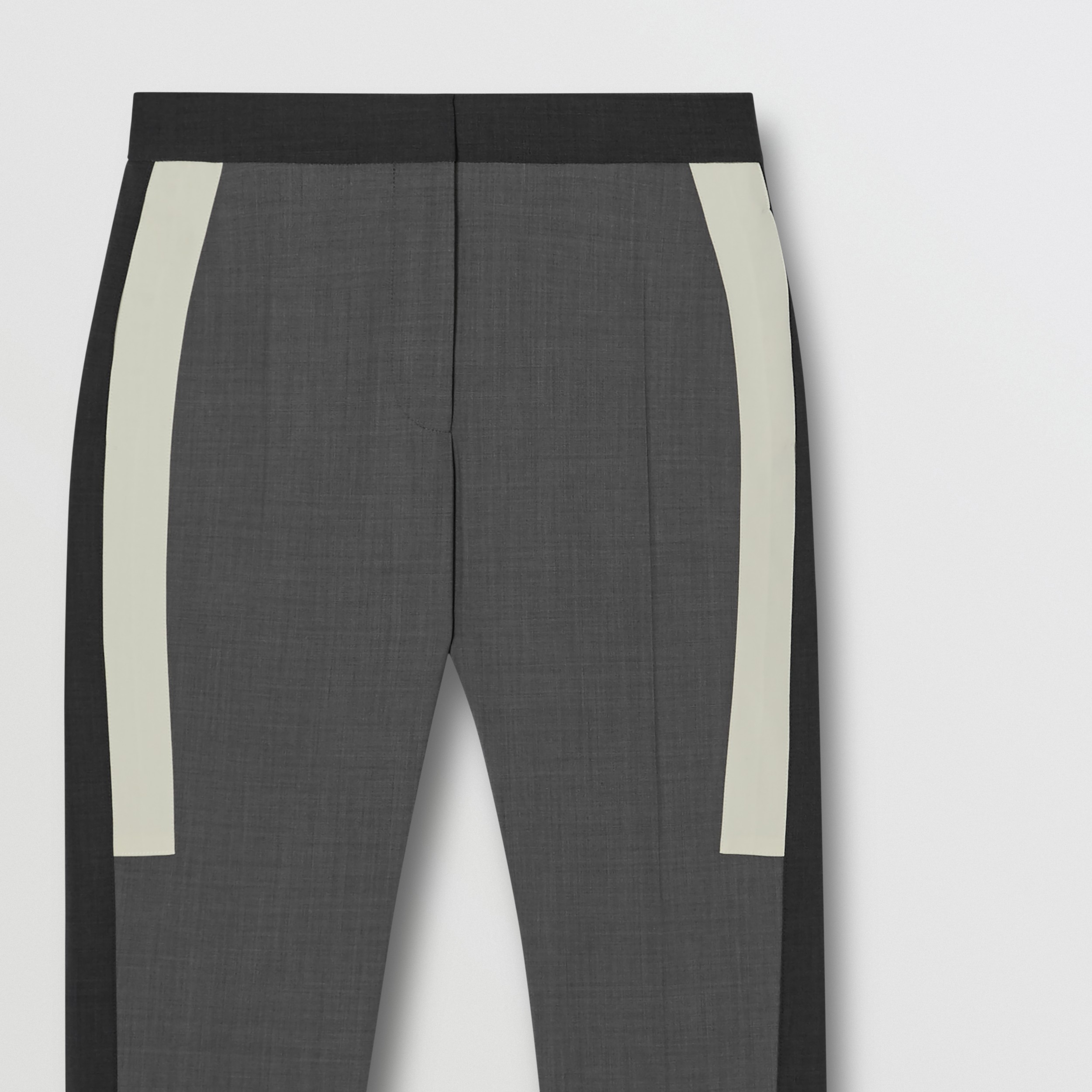 Contrast Stripe Stretch Wool Tailored Trousers in Grey - Women | Burberry United States