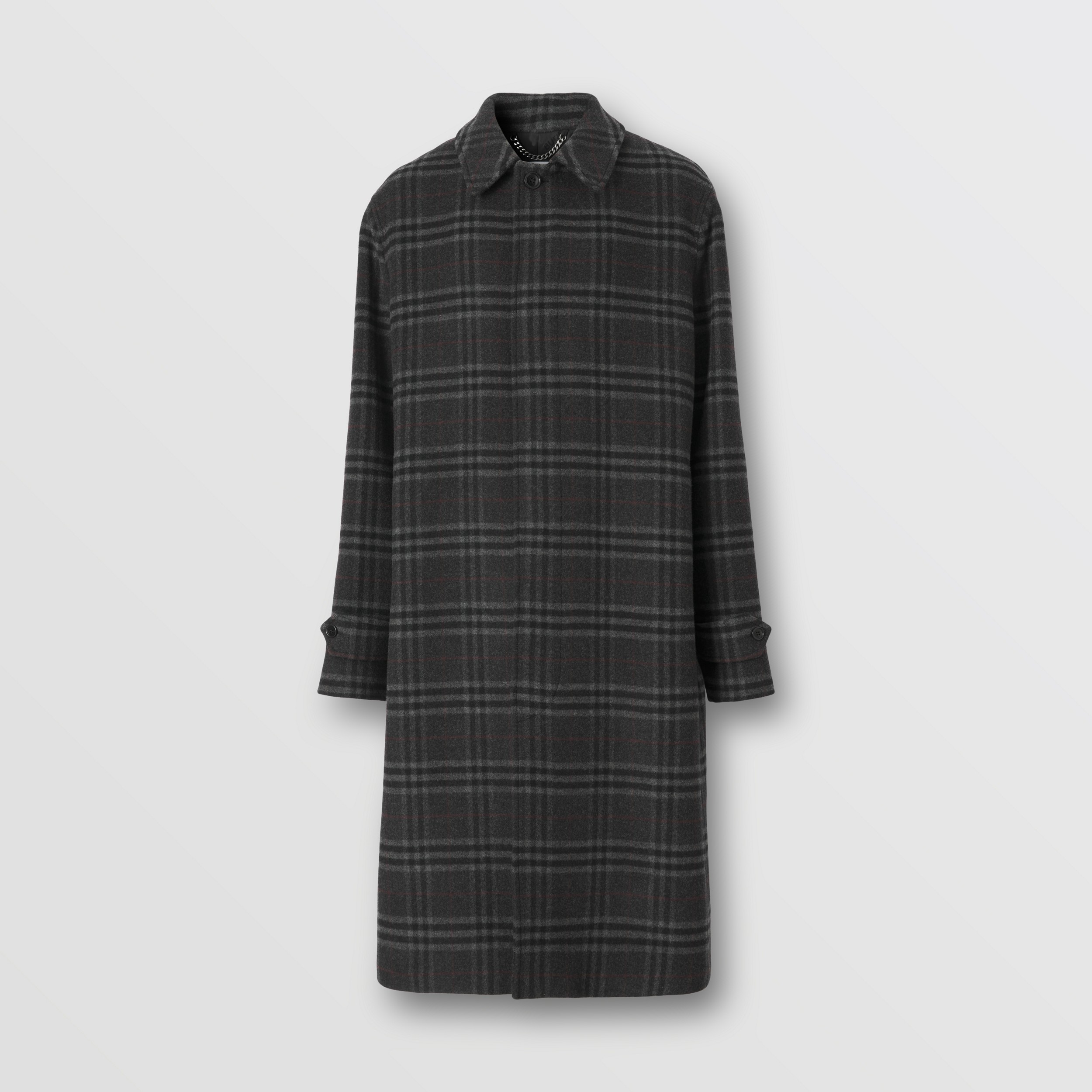 Vintage Check Wool Cashmere Car Coat in Dark Grey - Men | Burberry® Official - 4