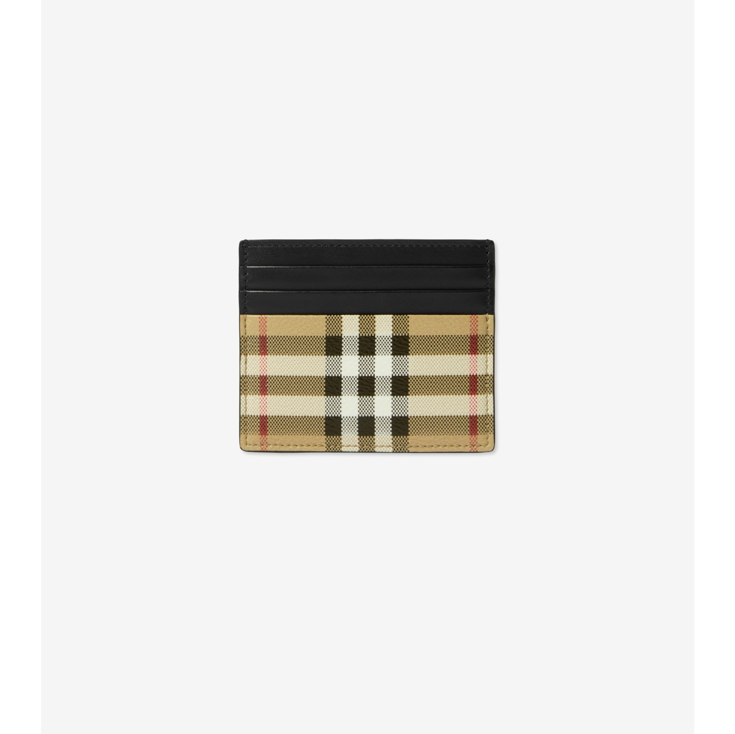 Tall Check Card Case in Archive beige - Men, Canvas | Burberry® Official