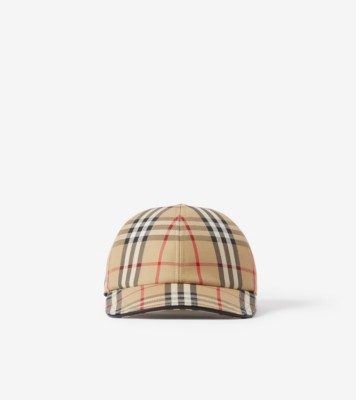 Check Cotton Baseball Cap in Archive Beige | Burberry® Official