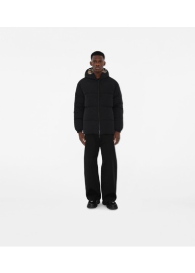 Reversible Check Nylon Puffer Jacket