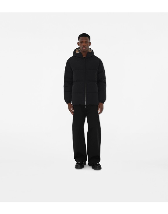 Reversible Check Nylon Puffer Jacket