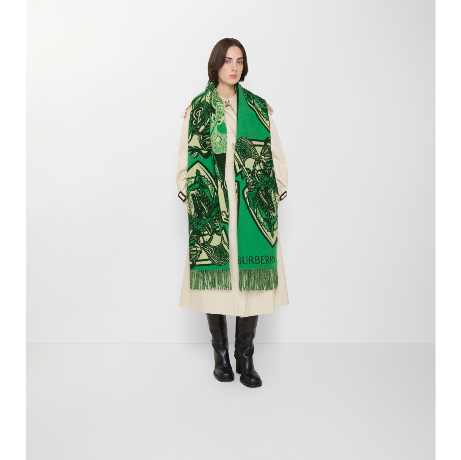 Charging Knight Wool Cashmere Scarf