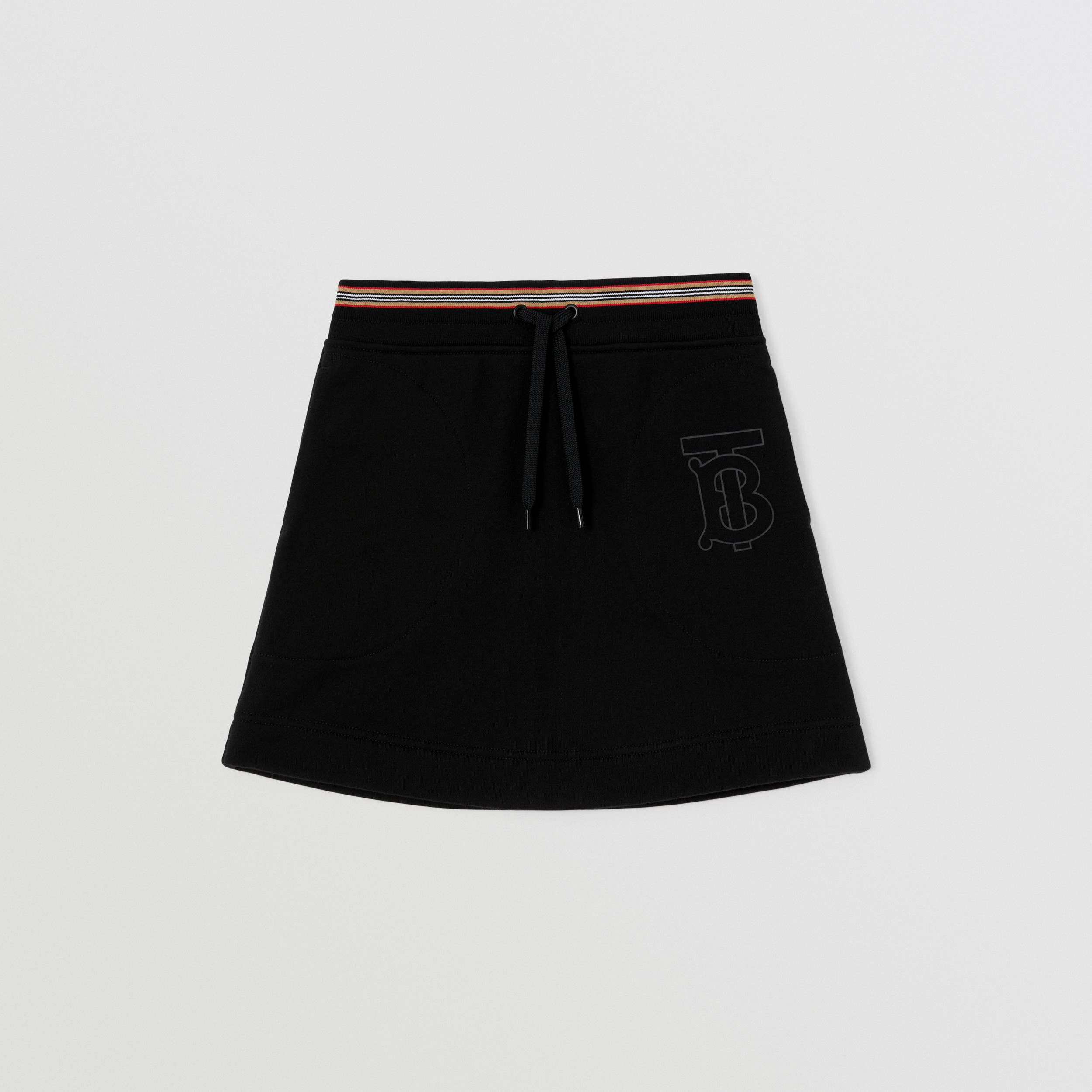 Monogram Motif Cotton Drawcord Skirt in Black | Burberry® Official - 1