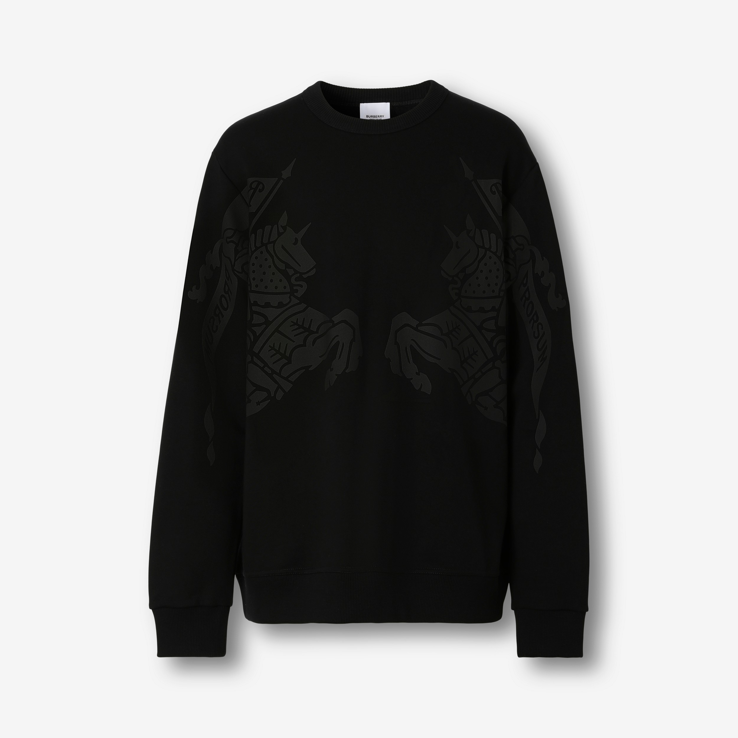 Sweat-shirt en coton avec emblème du Cavalier (Noir) - Homme | Site officiel Burberry® - 1