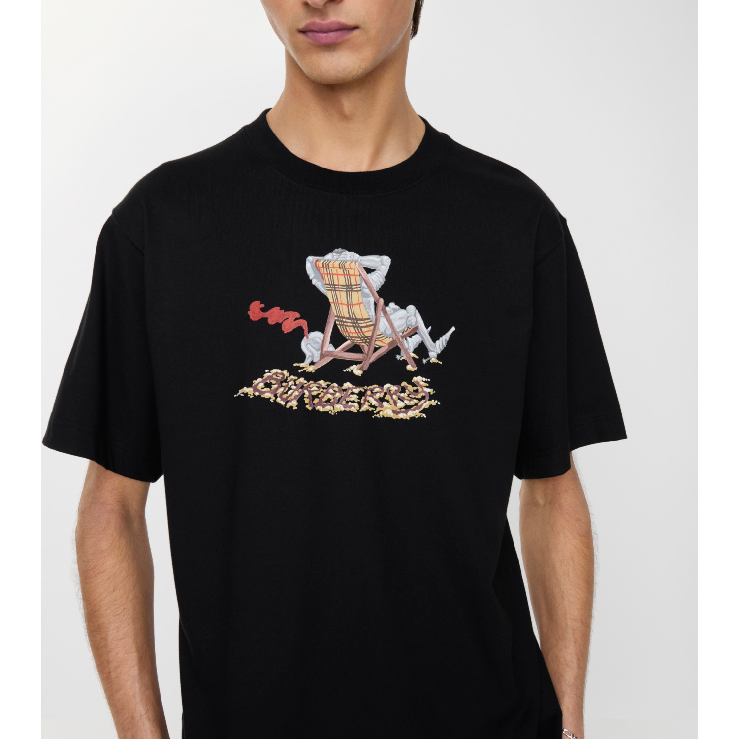Beach Knight Cotton T-shirt in Black - Men | Burberry® Official