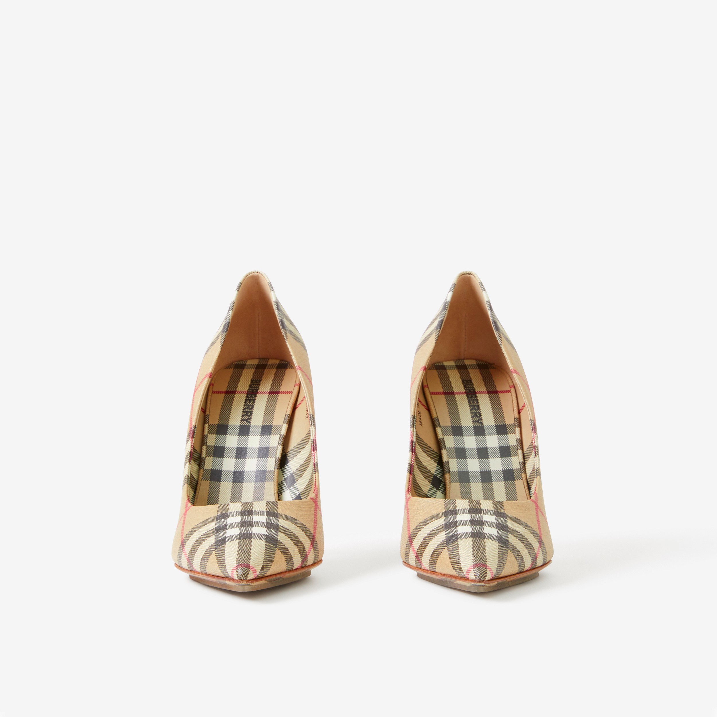 Zapatos de tacón a cuadros Vintage Checks con puntera en pico (Beige) - Mujer | Burberry® oficial - 2