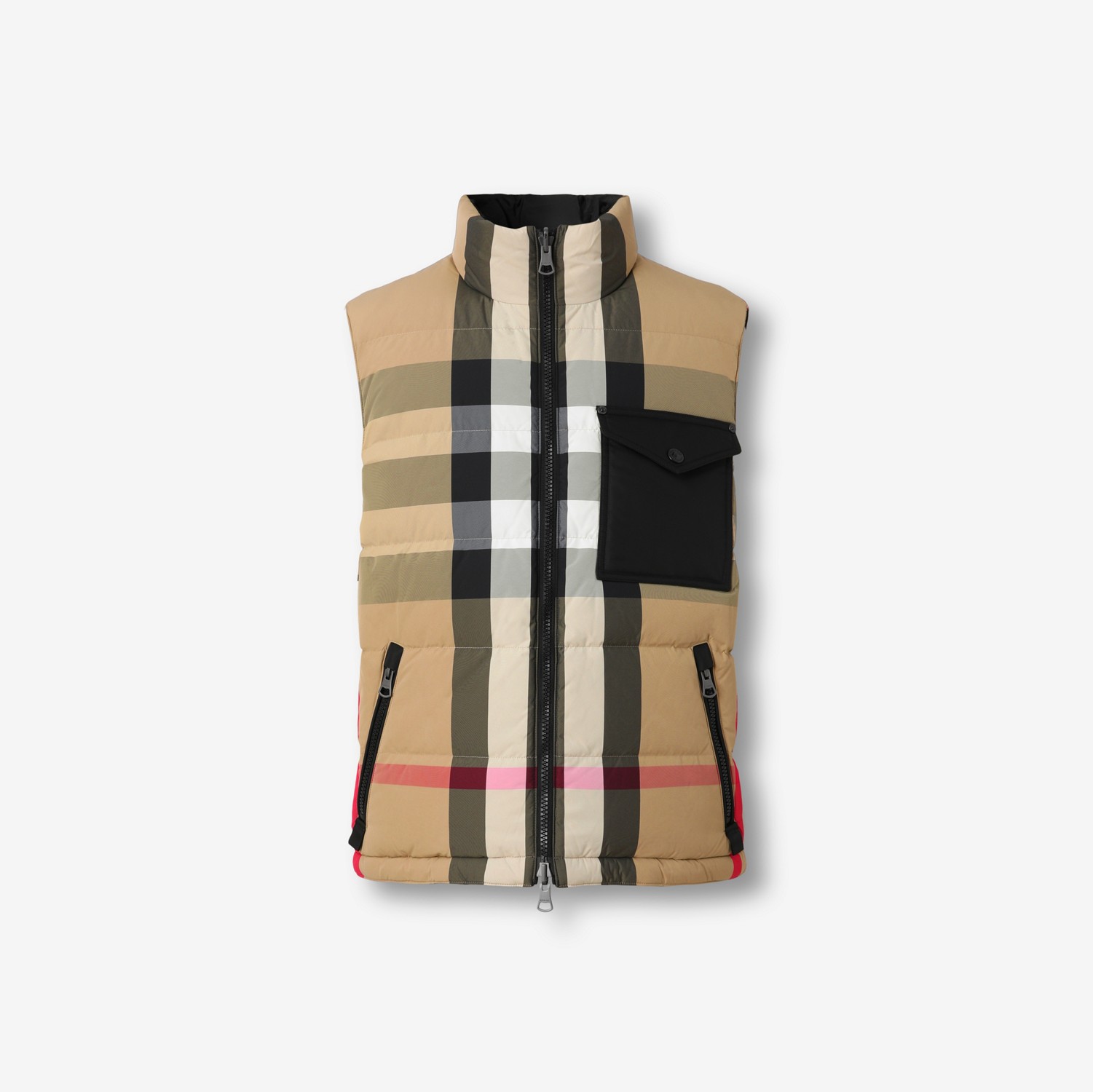 Reversible Check Puffer Gilet in Archive Beige/black - Men | Burberry® Official