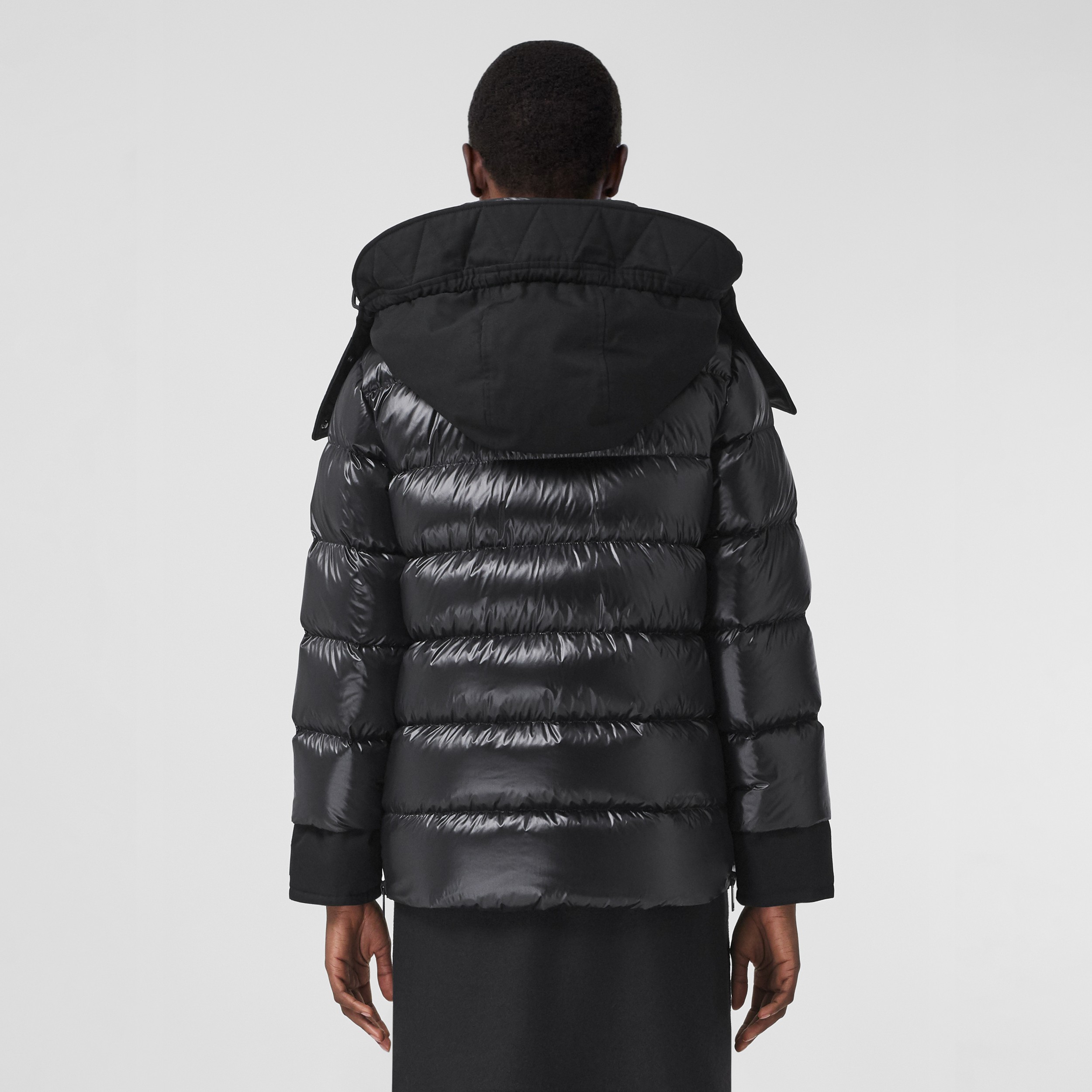 Recycled Nylon Puffer Jacket with Detachable Warmer in Black - Women | Burberry® Official - 3