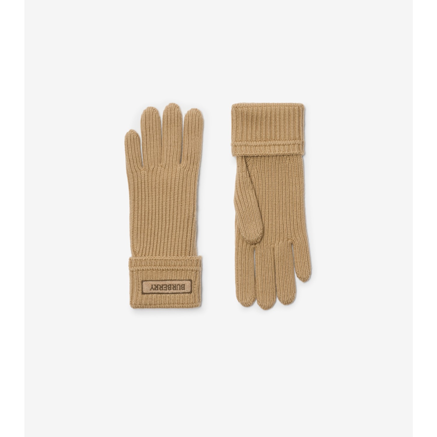 Logo Patch Wool Blend Gloves