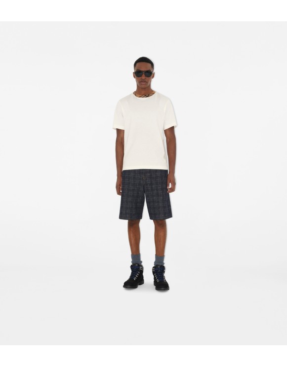 Check Trim Cotton T-shirt