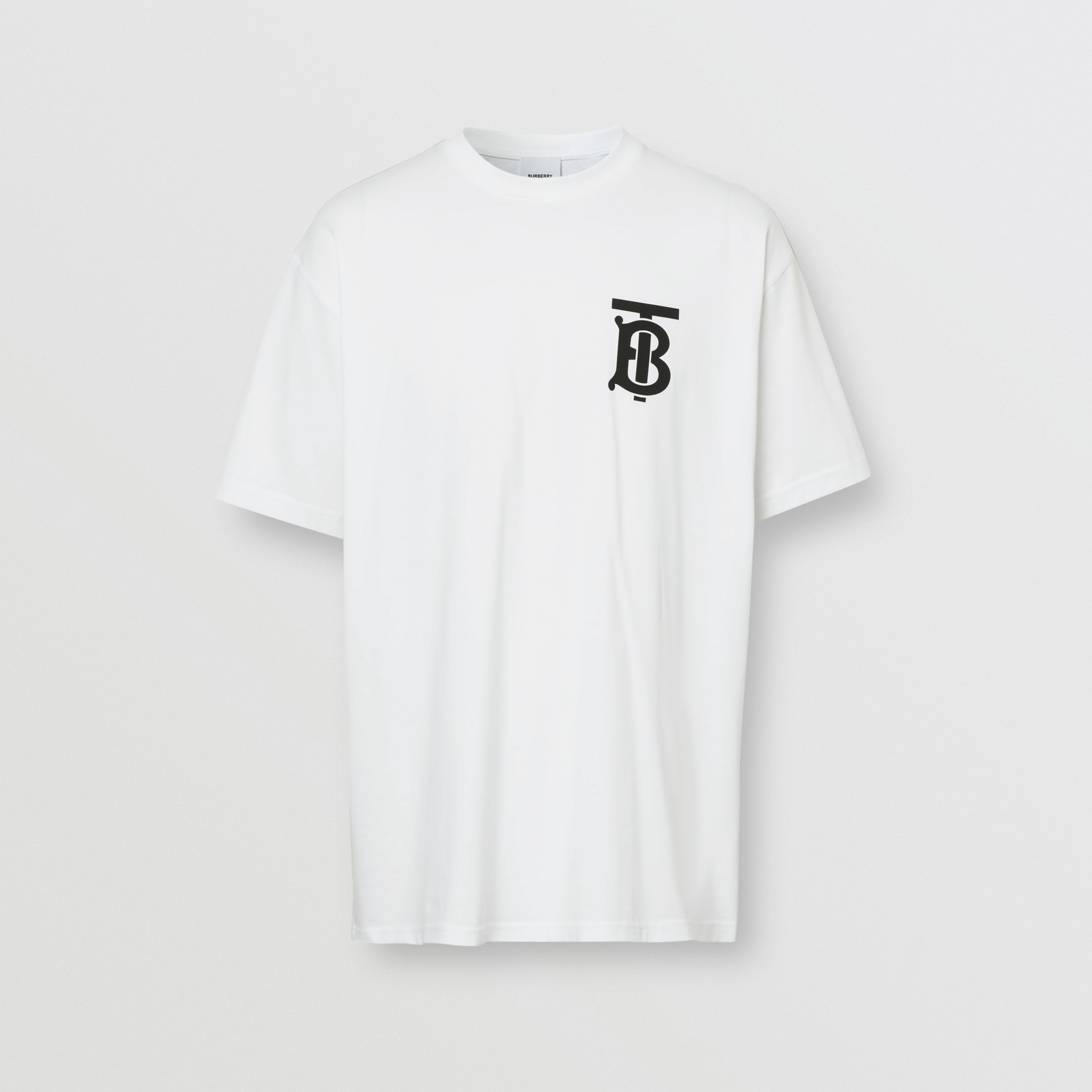 Monogram Motif Cotton Oversized T-shirt in White - Men | Burberry® Official