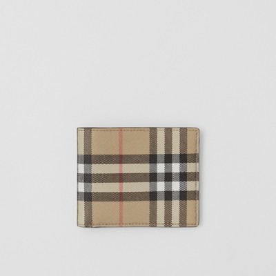 Vintage Check and Leather Slim Bifold Wallet in Archive Beige - Men |  Burberry® Official