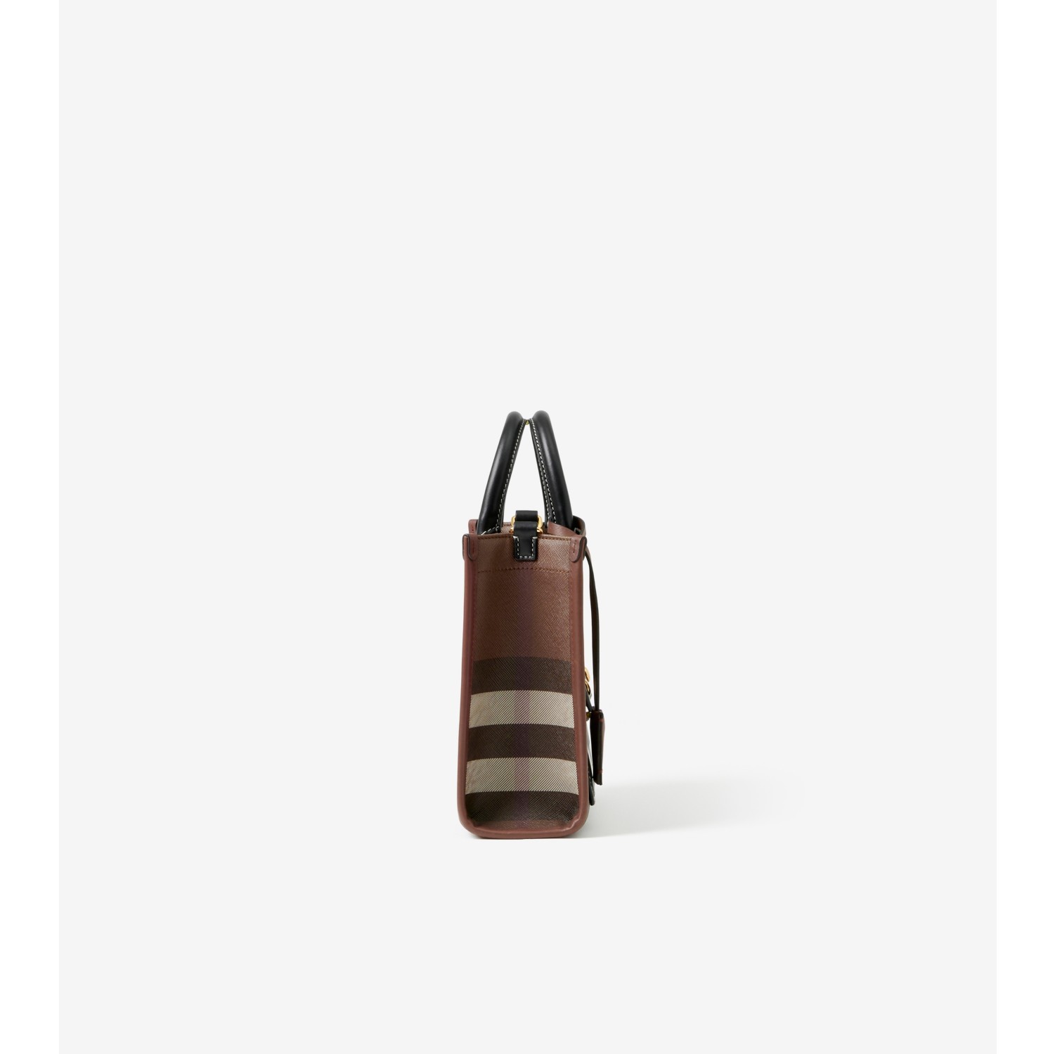 Neutral Freya mini canvas and leather tote bag
