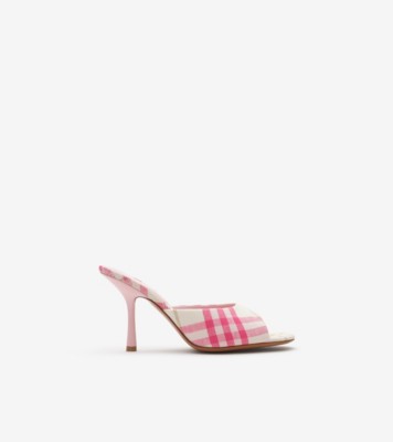 Check Mews High Sandals​ in Aubergine purple - Women | Burberry® Official